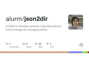 Json2dir: a JSON-to-directory converter, a fast alternative to home-manager