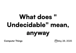 What does "Undecidable" mean, anyway