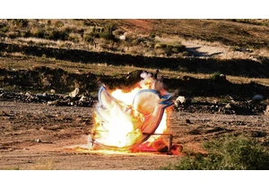 The 560-pound Twitter sign met a fiery end in a Nevada desert