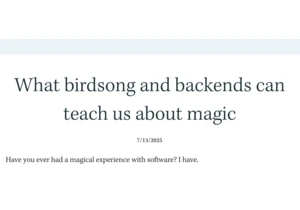 What birdsong and back ends can teach us about magic