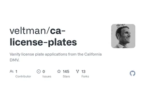 California vanity license plate applications with reasons for rejection