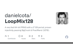 Show HN: LoopMix128 – Fast C PRNG (.46ns), 2^128 Period, BigCrush/PractRand Pass