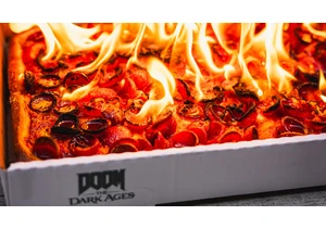 This exclusive DOOM: The Dark Ages skin comes with a Hellfire Pepperoni pizza. Don't burn the roof of your mouth... or your soul.