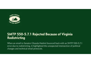 SMTP 550-5.7.1 Rejected Because of Virginia Redistricting