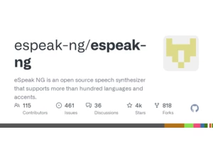 ESpeak-ng: speech synthesizer with more than one hundred languages and accents