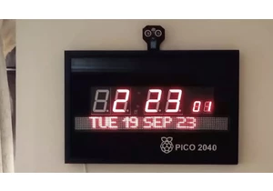  Two Raspberry Pi Picos power this sleek dual clock with an LED matrix 