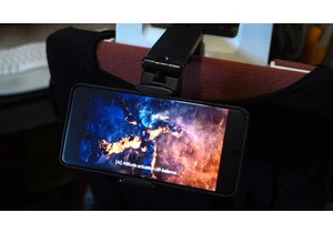 I always take this $12 phone mount on bus, plane, and train rides