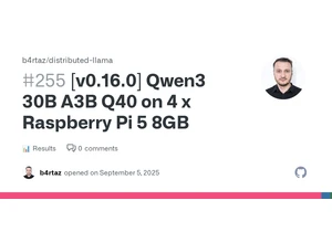 Qwen3 30B A3B Hits 13 token/s on 4xRaspberry Pi 5
