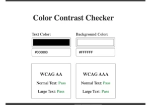 Create a color contrast checker with HTML, CSS, and JavaScript
