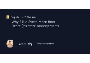 I like Svelte more than React (it's store management)