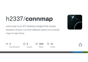 Show HN: X11 desktop widget that shows location of your network peers on a map