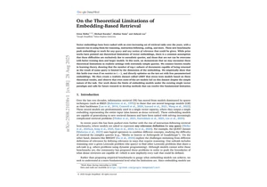 The Theoretical Limitations of Embedding-Based Retrieval