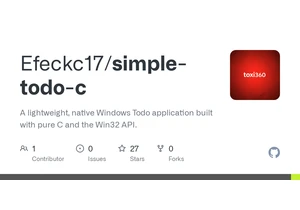 I built a native Windows Todo app in pure C (278 KB, no frameworks)