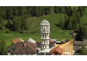 Switzerland is now home to the world's tallest 3D-printed building – Tor Alva measures 98 feet and features 32 sculptured columns