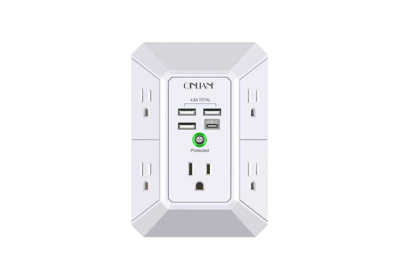 This crazy $10 surge protector turns one wall outlet into 9 ports