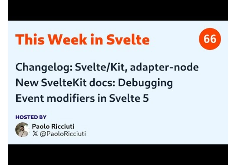 This Week in Svelte — Ep. 66
