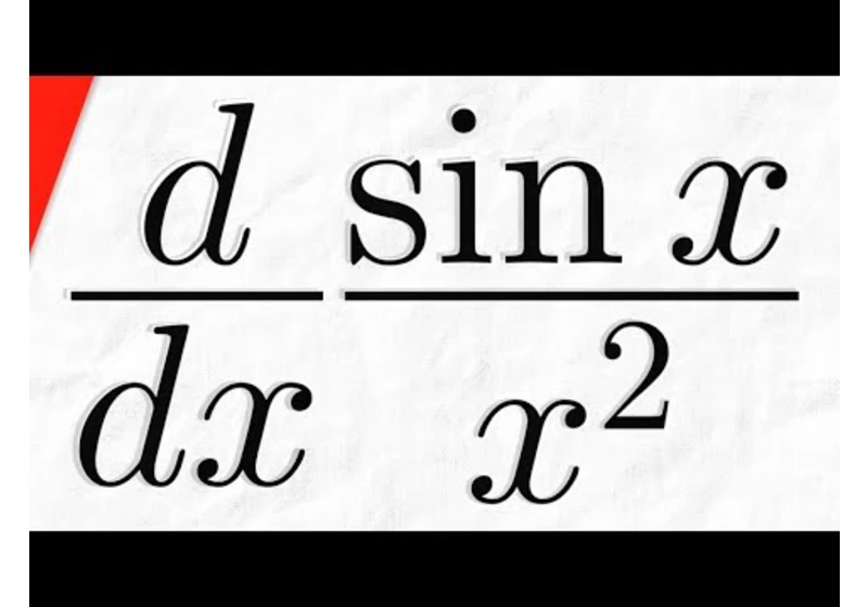 Derivative of sinx/x^2 with Quotient Rule | Calculus 1 Exercises