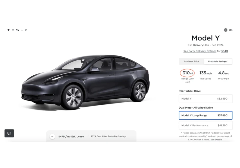 Tesla lowers Model Y range estimates by around 20 miles