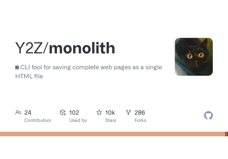 Monolith – CLI tool for saving complete web pages as a single HTML file