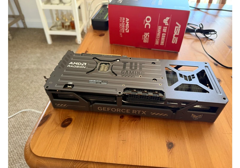  Rare Franken-GPU has both AMD and Nvidia branding — AMD Radeon GeForce RTX 9070 XT is the new ultimate midrange gaming champ 