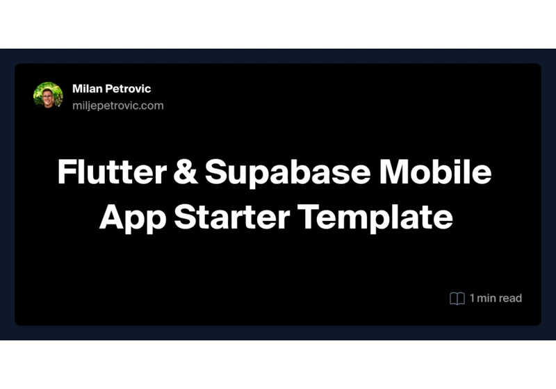 Flutter & Supabase Mobile App Starter Template
