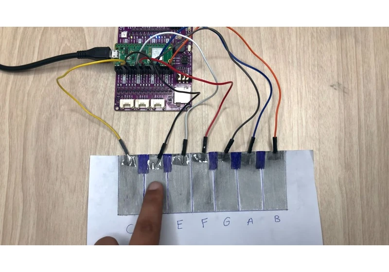 Raspberry Pi Pico Paper Piano Uses Pencil Drawn Keys