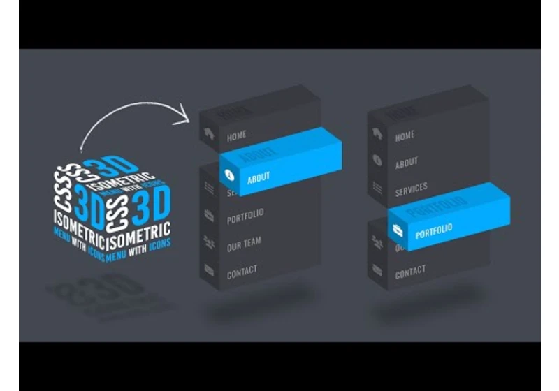 Isometric Menu With Icon Hover Effects using Html & CSS | 3D Menu