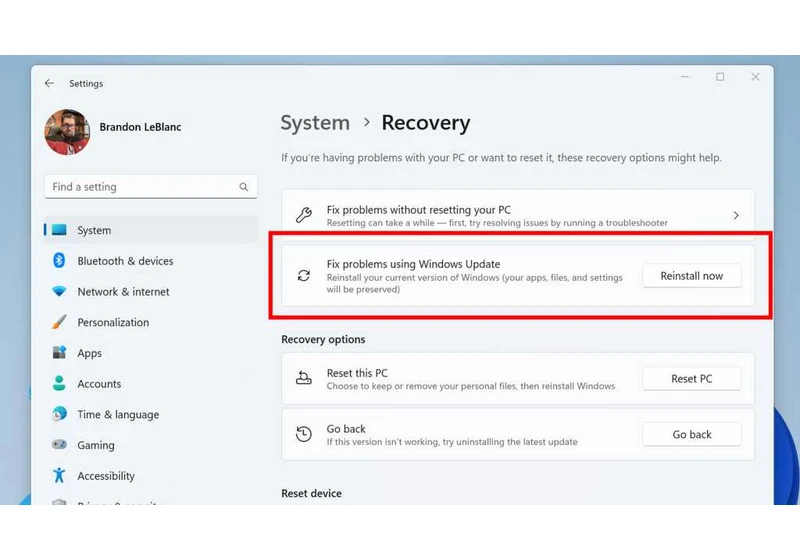 Windows Update will fix your broken install with minimal headache