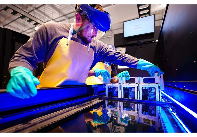 Electrical circuits encased in fluid may reshape data-center design