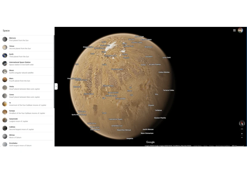 Explore the solar system from your desk with Google’s space maps