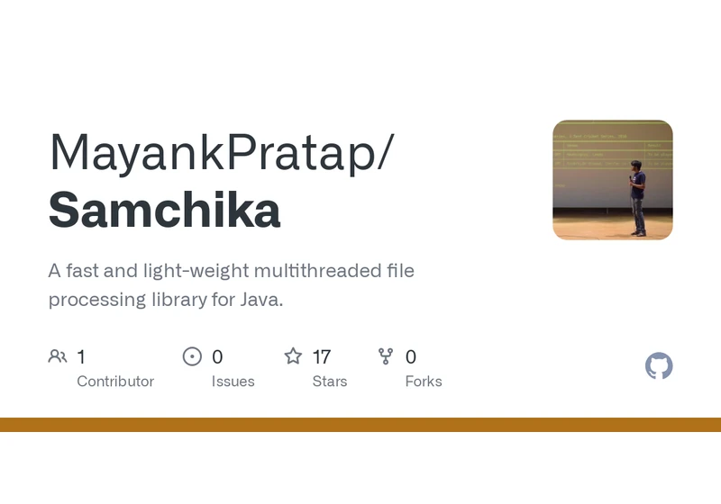 Show HN: Samchika – A Java Library for Fast, Multithreaded File Processing