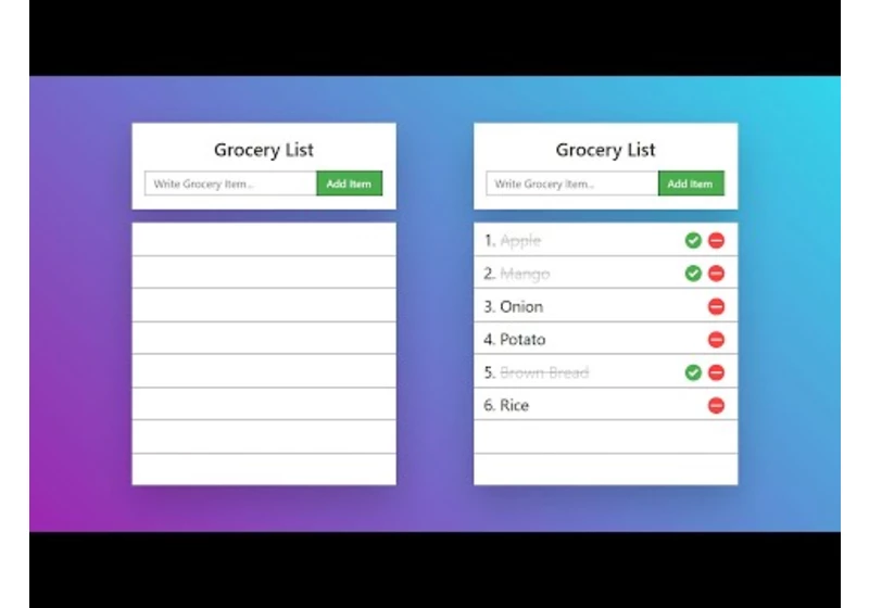 Simple Grocery List App in Javascript | Coding Projects for Beginners