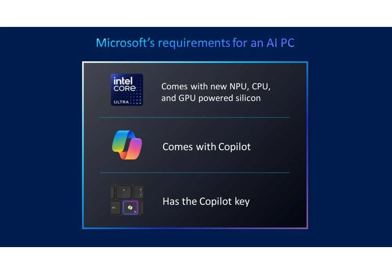Microsoft’s ‘AI PC’ definition: An NPU and a keyboard sticker