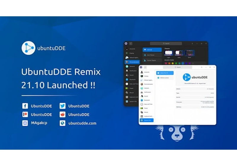 Vyšel UbuntuDDE Remix 21.10, CentOS 8 je na konci životnosti