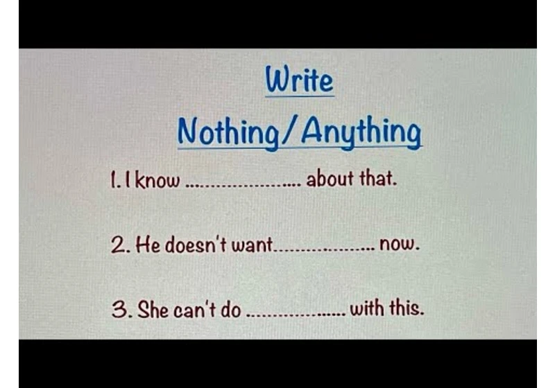 Nothing vs Anything | English Grammar Exercise