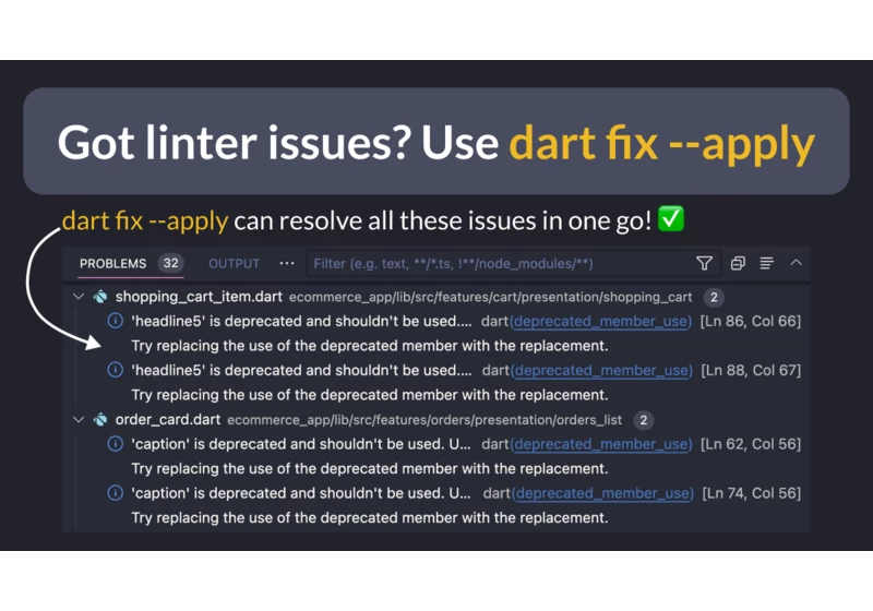 How to update old Flutter projects with Dart Fix --apply