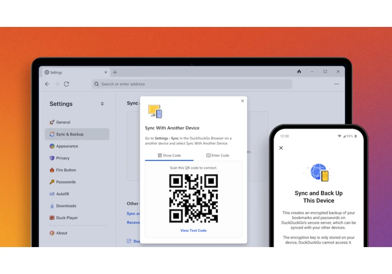 DuckDuckGo's privacy-focused browser gets cross-device syncing and backups