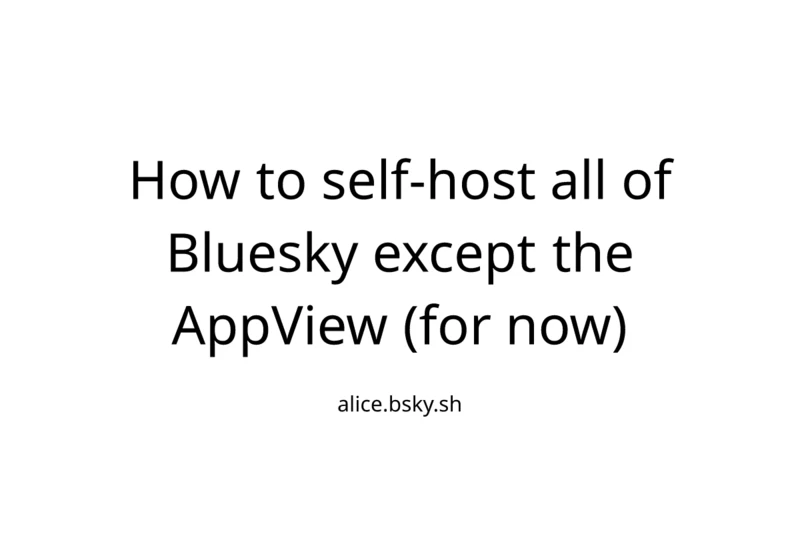 How to self-host all of Bluesky except the AppView (for now)