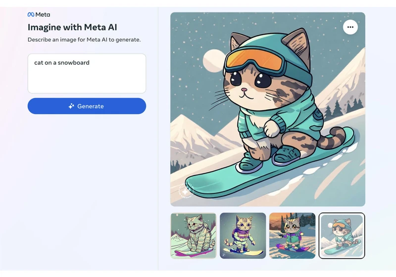 Meta's AI image generator is available as a standalone website