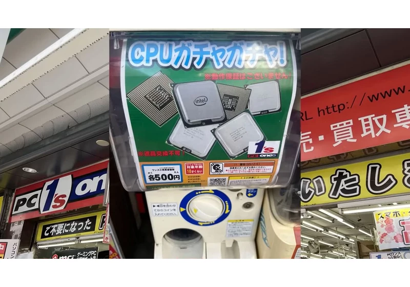  Intel CPU-dispensing vending machine game spotted in Japan — one user got a Core i7-8700 for $3 