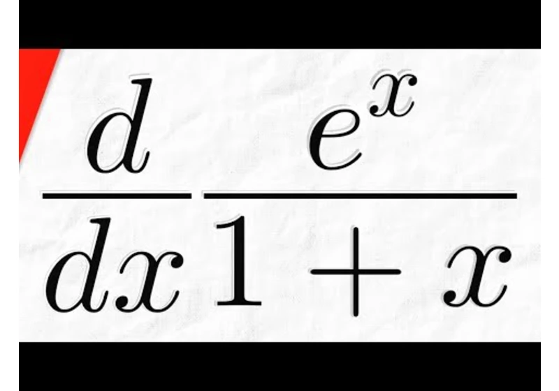 Derivative of e^x/(1+x) with Quotient Rule | Calculus 1 Exercises