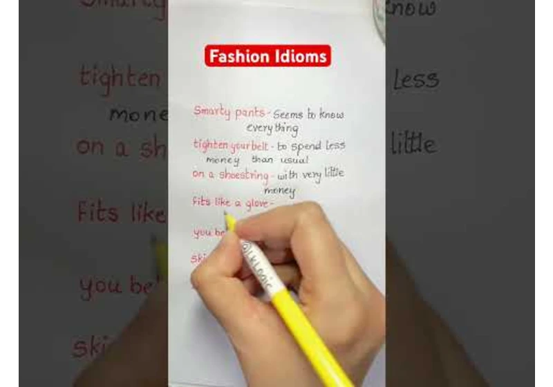 Fashion Idioms