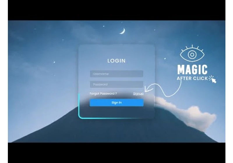 Animated Glassmorphism Login & Registration Form using Html CSS & Javascript