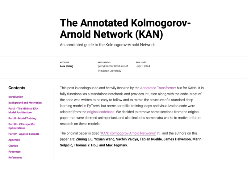 The Annotated Kolmogorov-Arnold Network (Kan)