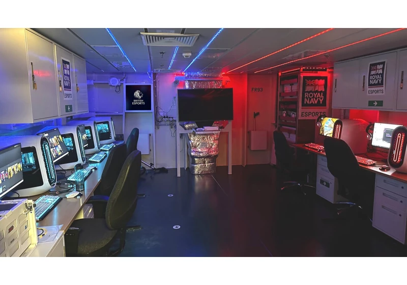 UK Royal Navy builds 'esports suite' loaded with gaming PCs onboard its newest warship — eight high-powered PC battle stations added to war room