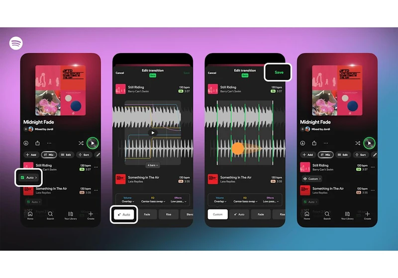 Spotify now lets you create seamless transitions between songs on your custom playlists
