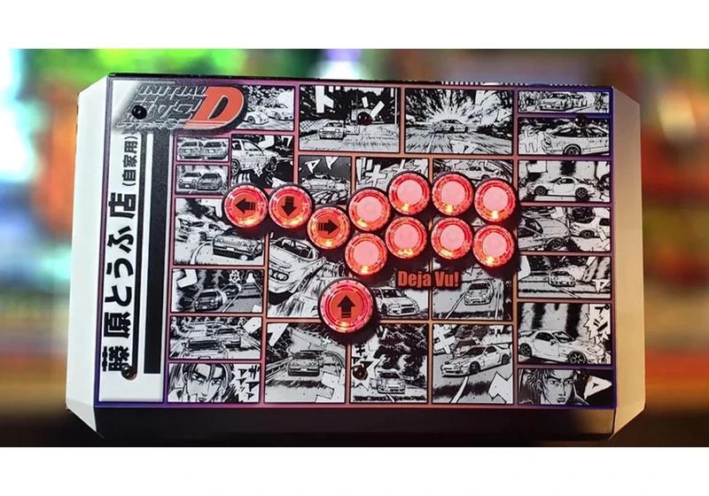 Dual Raspberry Pis Power Stickless Initial D-Themed TE1 Fight Stick