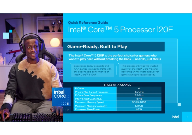  Intel's new ‘no frills, just thrills’ budget gaming CPU leaked — Intel Core 5 120F finally brings Bartlett Lake to gaming rigs 