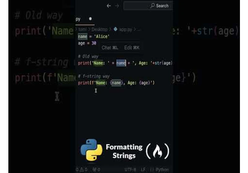 Easy Python String Formatting with f-strings