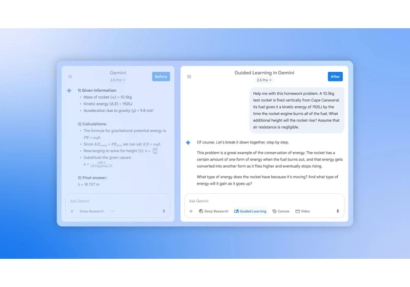 Gemini's new Guided Learning mode can quiz students and create interactive study aids